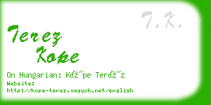 terez kope business card